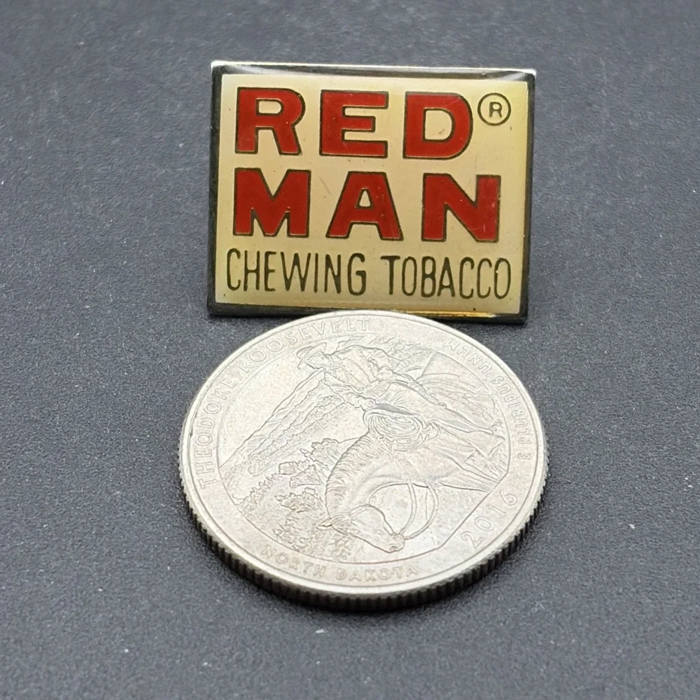 Vintage Red Man Chewing Tobacco Lapel Hat Pin